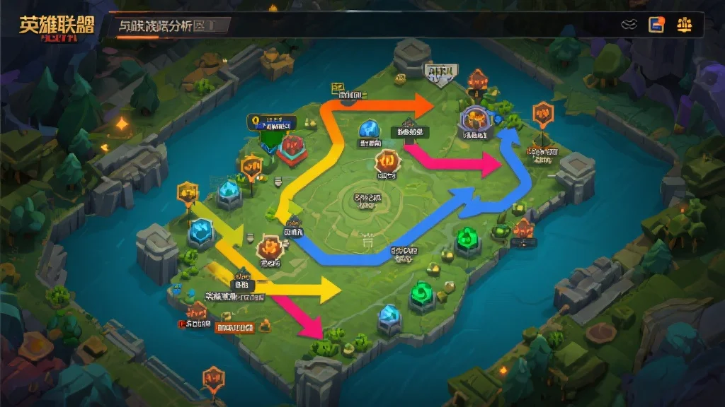 英雄联盟比赛战术分析图，展示了CFO的视野控制和资源争夺策略
